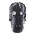 Leather Gimp Mask Hood with Eyes Open