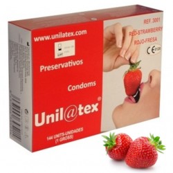 Unilatex Strawberry/Red Condoms - Box of 144